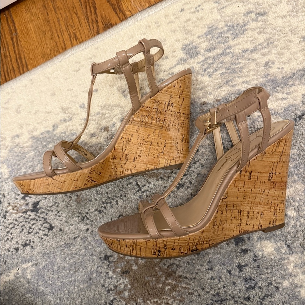 Jessica Simpson Nude Wedges